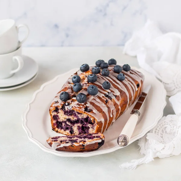 Blueberry en haver brood cake — Stockfoto