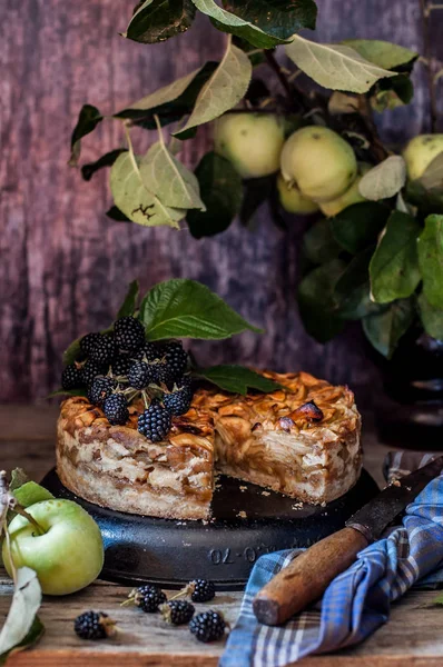 Разрезанный русофобский яблочный пирог — стоковое фото