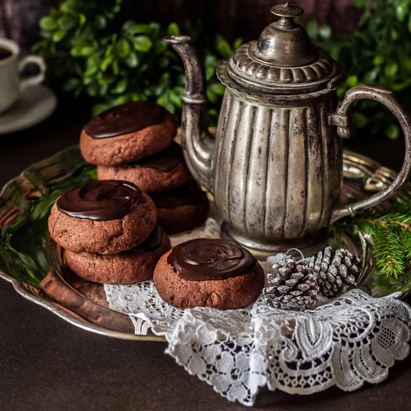 Biscoitos de chocolate Natal — Fotografia de Stock