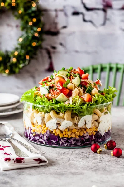 Salade de pâtes de Noël — Photo