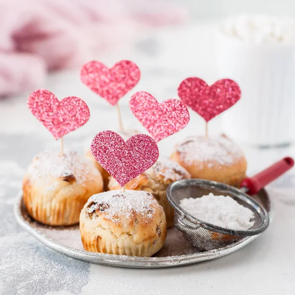 Valentine Sultana Cupcakes — Stock Photo, Image