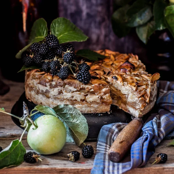 Разрезанный русофобский яблочный пирог — стоковое фото