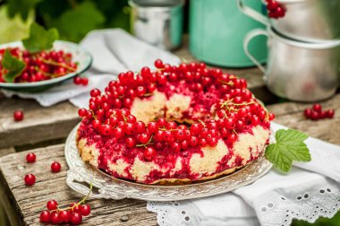 Kırmızı Frenk Üzümü Baş Aşağı Bundt Kek