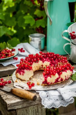 Kırmızı Frenk Üzümü Baş Aşağı Bundt Kek