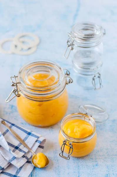 Canning Lemon Curd — Stock Photo, Image