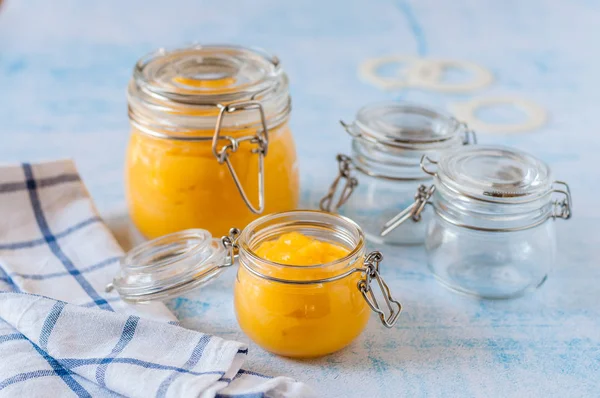 Canning Lemon Curd — Stock Photo, Image