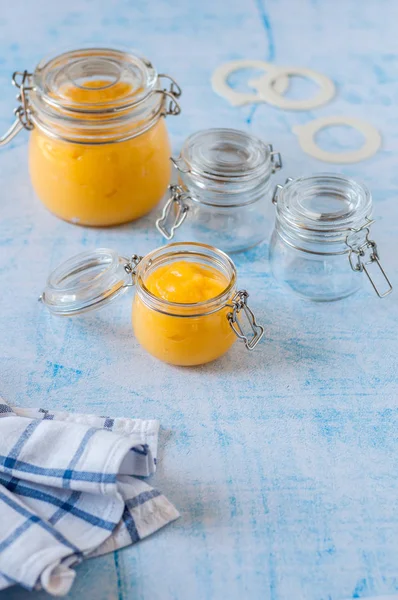 Canning Lemon Curd — Stock Photo, Image