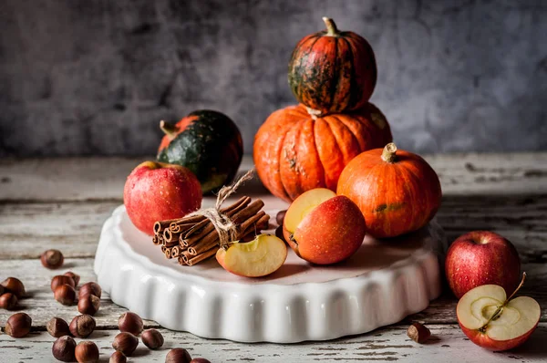 Pumpkin i jabłko ciasto składniki — Zdjęcie stockowe