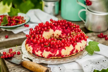 Kırmızı Frenk Üzümü Baş Aşağı Bundt Kek