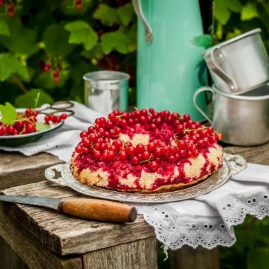 Kırmızı Frenk Üzümü Baş Aşağı Bundt Kek