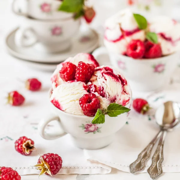 Raspberry Ripple Ice Cream — Stock Photo, Image