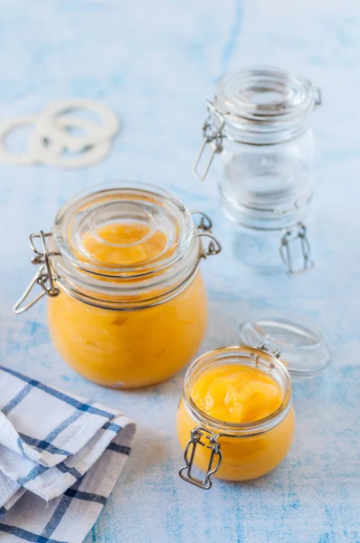 Canning Lemon Curd — Stock Photo, Image