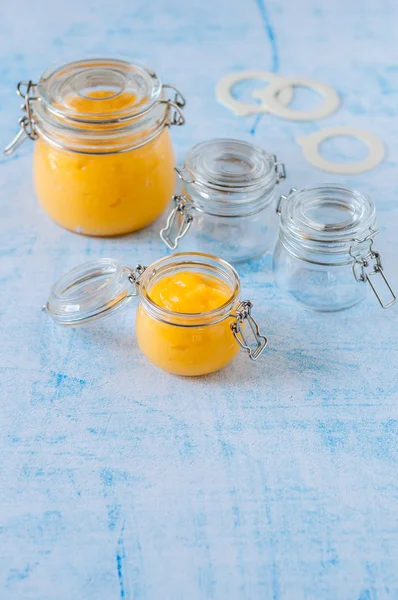 Canning Lemon Curd — Stock Photo, Image