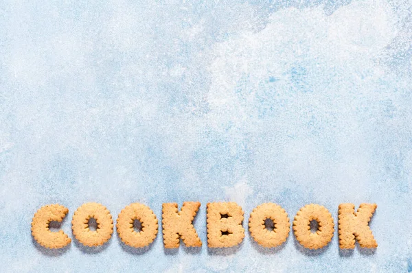 Crackers Bewerkt Als Een Word Cookbook Kopieer Ruimte Voor Tekst — Stockfoto