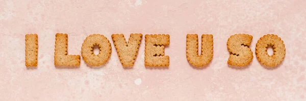 Crackers Sjednaný Jako Fráze Love You Banner — Stock fotografie