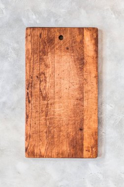 Gri Beton Arkaplan Eski Doğrama Kurulu, metin için boşluk kopyala