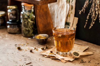 Bitki çayı ve kurutulmuş bitki karışımı karışımı, metnin için kopyalama alanı