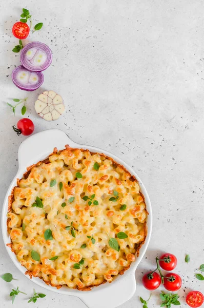 Pastas Quesos Hornear Copiar Espacio Para Texto — Foto de Stock