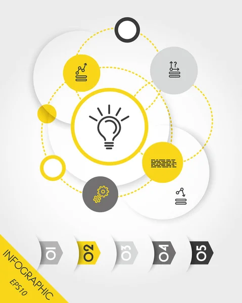 Gelbes Infografik Set mit Ringen lizenzfreie Stockvektoren