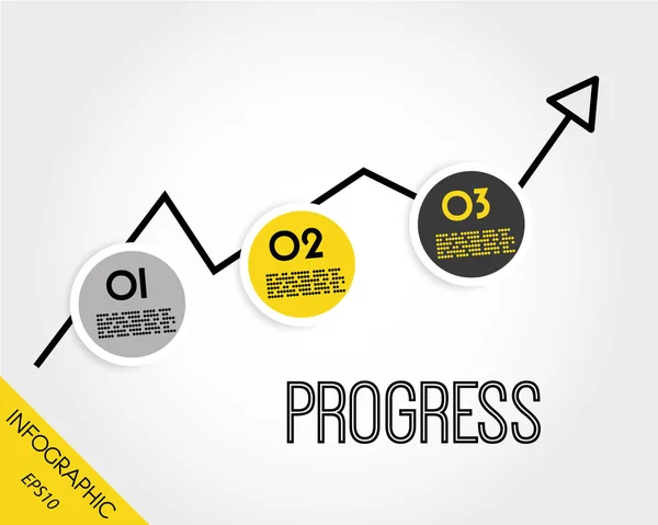 Diagrama infográfico de progresso amarelo — Vetor de Stock