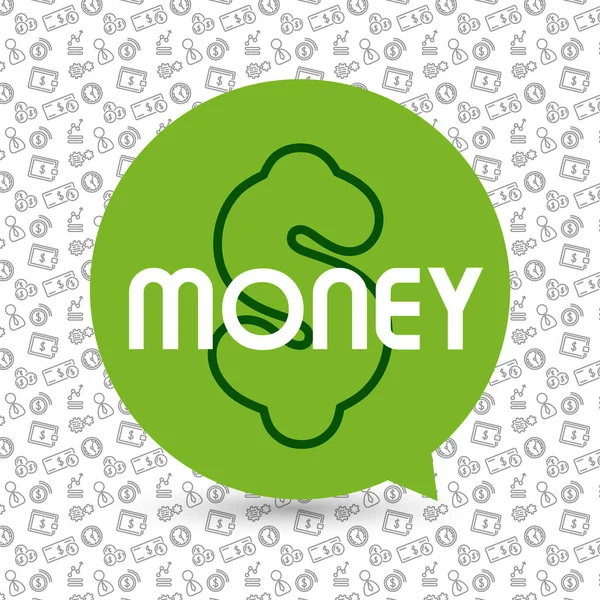 Zöld pénzt beszéd buborék — Stock Vector