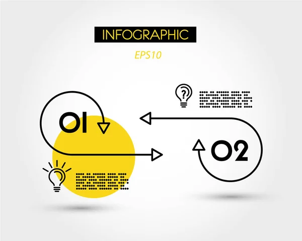 Gelb linear zwei infografische Optionen — Stockvektor