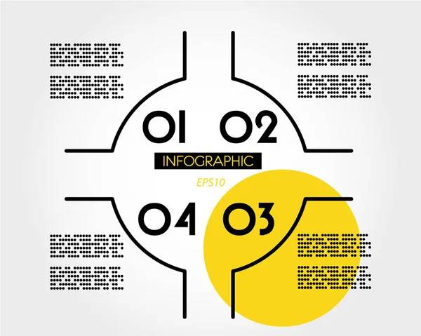 Plantilla de revista de infografía lineal amarilla Ilustración De Stock