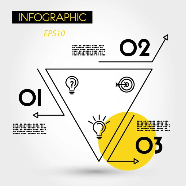 Sárga lineáris infographic fordított háromszög Vektor Grafikák