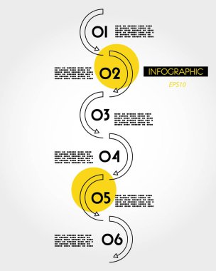 Sarı doğrusal Infographic dikey dalga