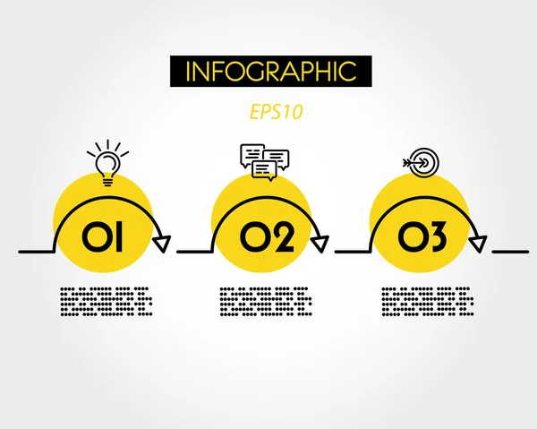 Infografía lineal amarilla — Archivo Imágenes Vectoriales