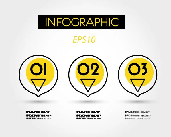 Sarı daire Infographic üçgen ok — Stok Vektör