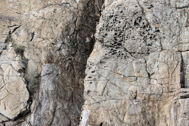 Kırım 'da harika kaya oluşumları. Taş dokusu