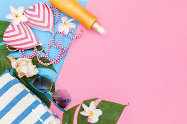 Monstera liana, asma üstten görünüm natürmort tropikal arka plan