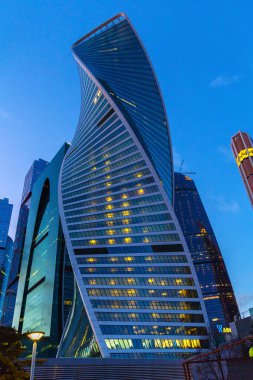 Moskova, Rusya - 27 Aralık 2015: Moscow city gökdelen iş bölgesi