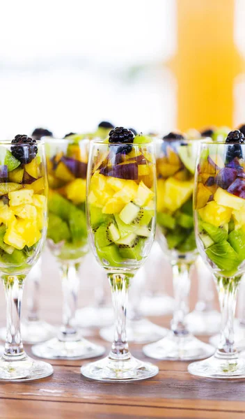 Cuts of fruits in glass for party