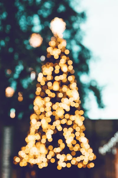 Desenfoque Desenfocado Árbol Navidad Efecto Luces Bokeh — Foto de Stock