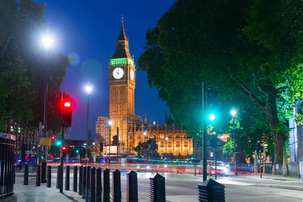 Big Ben Nocy Londyn Wielka Brytania Wielka Brytania — Zdjęcie stockowe