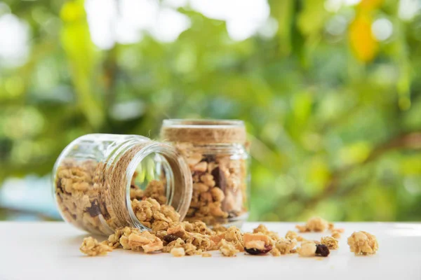 Proaspete de casă tropicale exotice granola muesli mic dejun — Fotografie, imagine de stoc