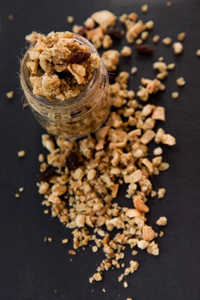 Petit déjeuner au muesli exotique tropical frais fait maison — Photo