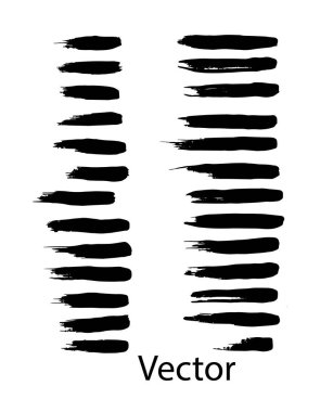 Grunge fırça darbeleri kümesi. vektör fırça darbeleri dekor ve logo tasarımı için kümesi