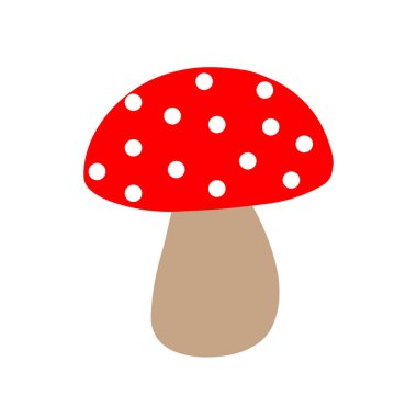 vektör boyama Zehirli mantar amanita renkli. çocuklar için basit çizim.