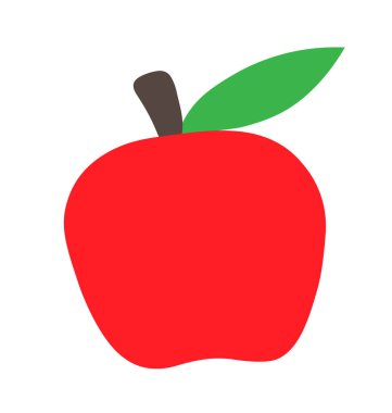 Kırmızı vektör elma, basit logo illüstrasyon. Minimalist tasarım. meyve çocuk çizimi
