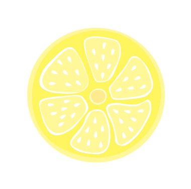 vektör çizim sarı limon limon dilim yuvarlak bir kesim