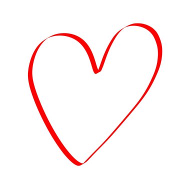 Şerit kalbi. vektör illüstrasyon, değer, duygular, işareti. grafik fırça ile çizim