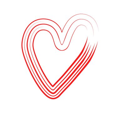 Vektör kalp kuru fırça hattı ile. El çizilmiş grunge kalpleri. Aşk sembolü. Sevgililer günü. Grunge illüstrasyon