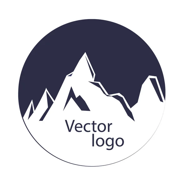 Webstylischer blauer Vektorberg, Mountlogo, Symbol, Emblem — Stockvektor
