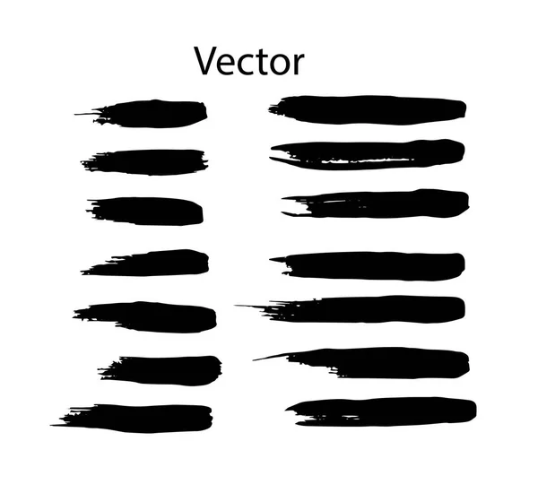Reihe von Grunge Pinselstrichen. Satz von Vektorpinselstrichen für Dekor und Logo-Design — Stockvektor