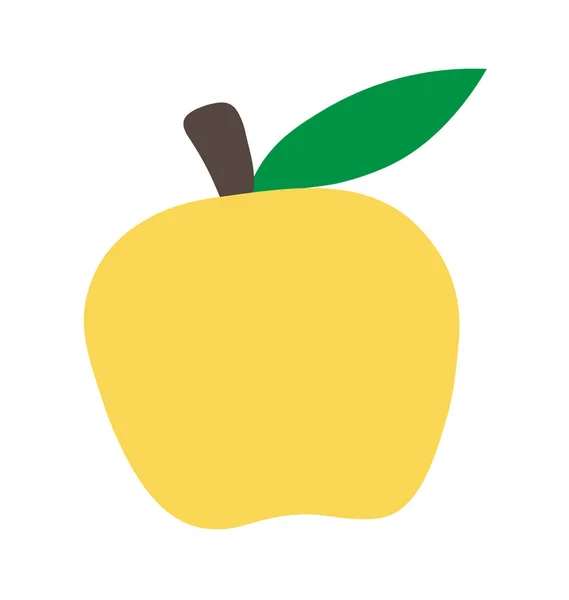 Gele vector apple, simpel logo afbeelding. minimalistisch design. Kinder tekening van vruchten — Stockvector
