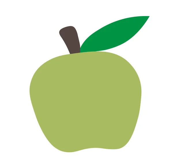 Groene vector apple, simpel logo afbeelding. minimalistisch design. Kinder tekening van vruchten — Stockvector