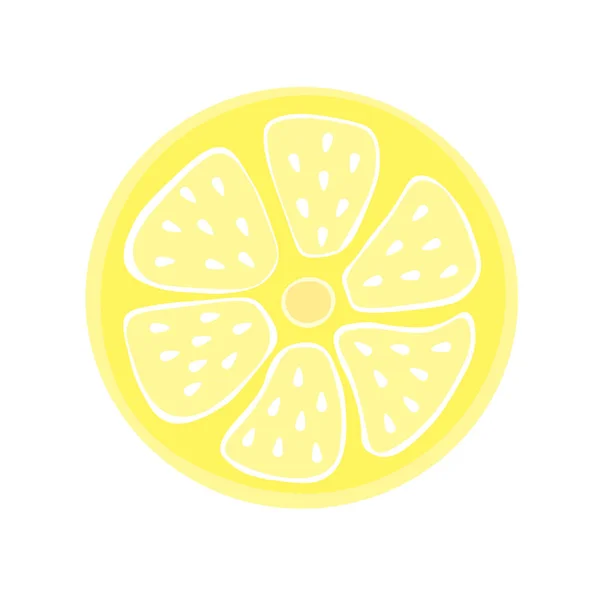 Векторная иллюстрация желтый лимон в разрезе, круглый ломтик цитрусовых — стоковый вектор